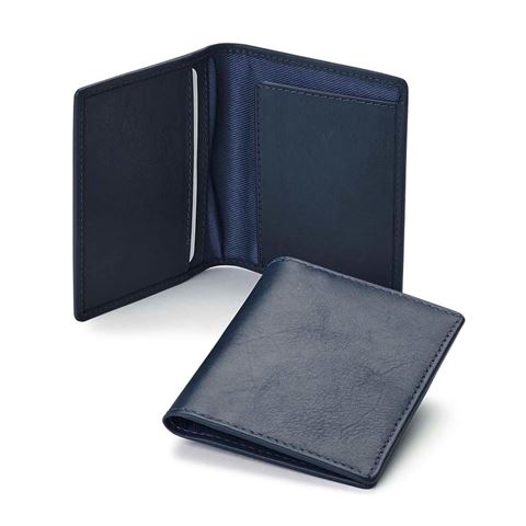 Picture of  Accent Sandringham Nappa Leather  Slimline City Wallet, with accent stitching in a  choice of black, navy or brown.