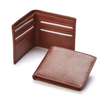 Picture of  Accent Sandringham Nappa Leather Billfold Wallet, with accent stitching in a  choice of black, navy or brown.