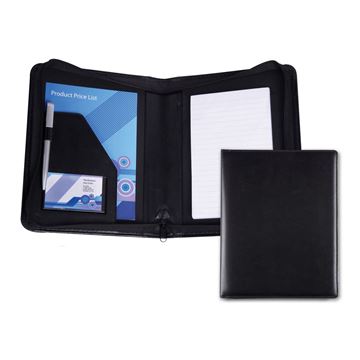 Picture of Black Belluno PU A5 Zipped Conference Folder