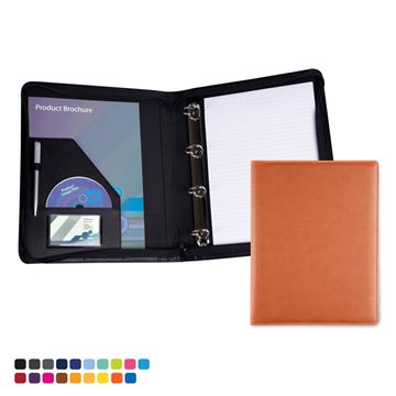 Picture of Zipped A4 Ring Binder in Soft Touch Vegan Torino PU. 