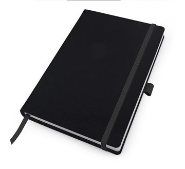 Picture of Recycled ELeather A5 Casebound Notebook with Elastic Strap & Pen Loop, made in the UK in a choice of 8 colours.