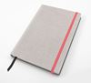 Picture of A5 Casebound Notebook with Elastic Strap in textured Saffiano in 4 metallic colours. 