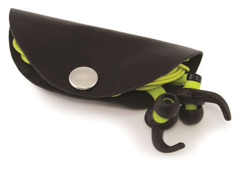 Picture of Recycled ELeather Taco Cable Tidy, made in the UK in a choice of 8 colours.