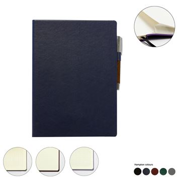 Picture of Hampton Leather A4 Casebound Notebook, made in the UK in a choice of 6 colours.