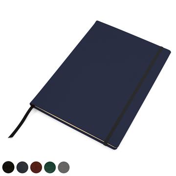 Picture of Hampton Leather A4 Casebound Notebook with Elastic Strap, made in the UK in a choice of 6 colours.