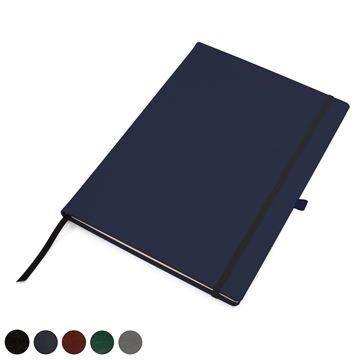 Picture of Hampton Leather A4 Casebound Notebook with Elastic Strap & Pen Loop, made in the UK in a choice of 6 colours.