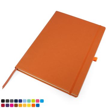 Picture of Torino Vegan Soft Touch A4 Casebound Notebook with Elastic Strap & Pen Loop