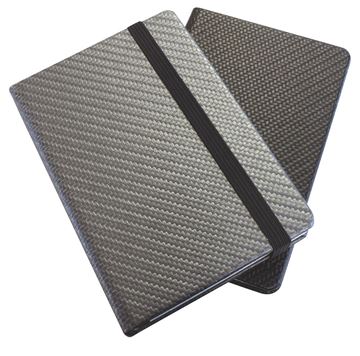 Picture of Carbon Fibre Textured A5 Casebound Notebook with Elastic Strap