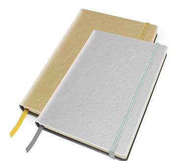 Picture of Metallic Leather Look A5 Casebound Notebook with Elastic Strap