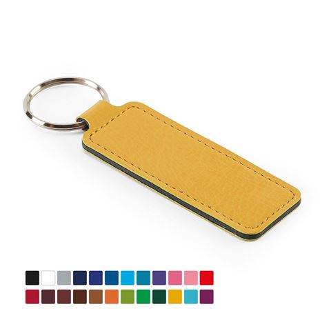 Picture of Economy Rectangular Key Fob, in Belluno, a vegan coloured leatherette with a subtle grain.