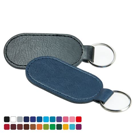 Picture of Economy Oval Key Fob, in Belluno, a vegan coloured leatherette with a subtle grain.