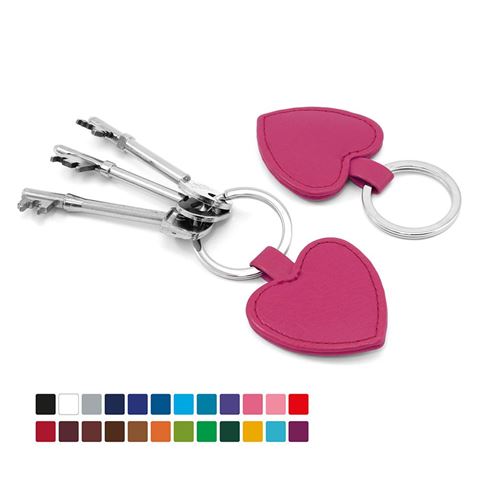 Picture of Heart Shaped key Fob in Belluno, a vegan coloured leatherette with a subtle grain.