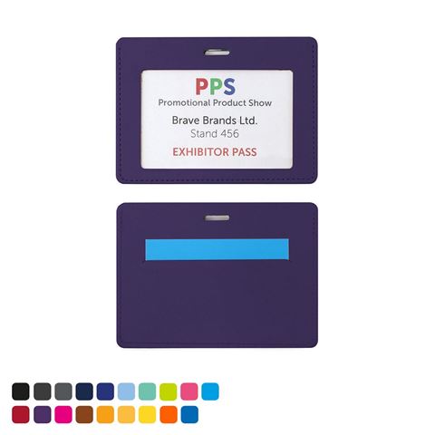 Picture of Landscape ID Card Holder in a choice of 20 colours in vegan matt velvet Torino.
