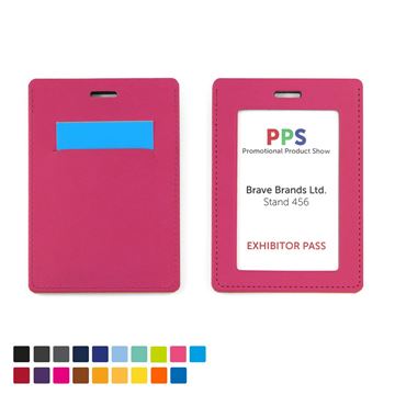 Picture of Portrait ID Card Holder in a choice of 20 colours in vegan matt velvet Torino.