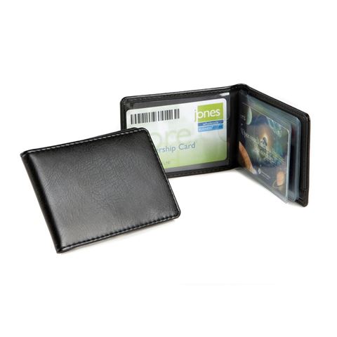 Picture of Credit Card Case for 6-8 Cards, in black leather look vegan Belluno.