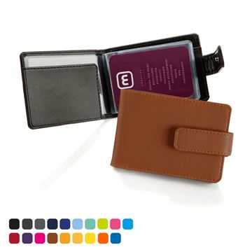 Picture of Torino matt velvet vegan PU Deluxe Credit Card Case for 6-8 Cards with a Strap.