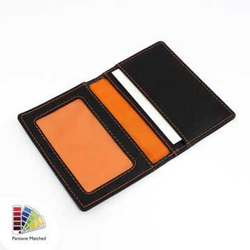 Picture of Sandringham Nappa Leather Luxury Leather Card Case with Window Pocket. made to order in any Pantone Colour