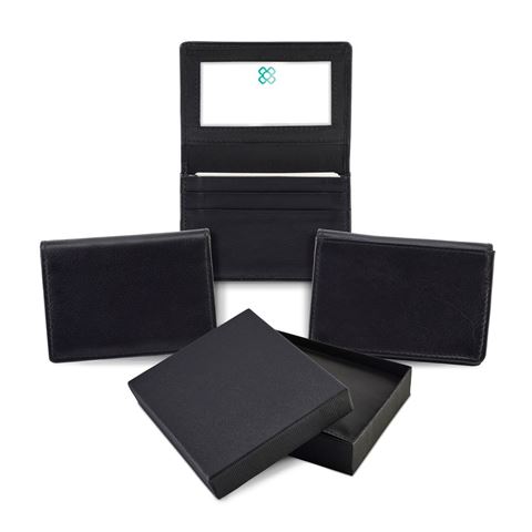 Picture of Sandringham Nappa Leather Business Card Holder with Travel or Oyster Card Window