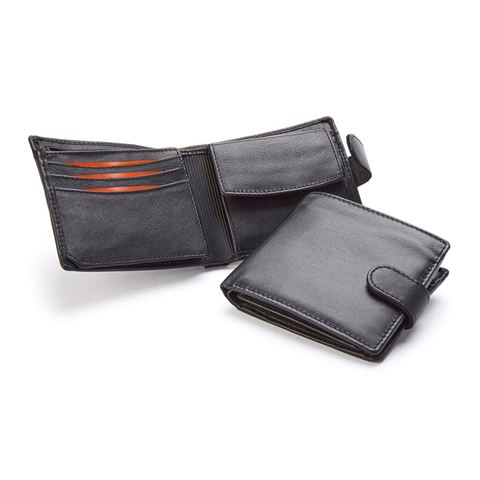 Picture of Sandringham Nappa Leather Billfold Wallet with a Strap and Coin Compartment
