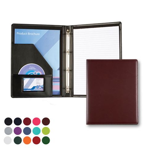 Picture of A4 Slim Ring Binder in Belluno, a vegan coloured leatherette with a subtle grain.