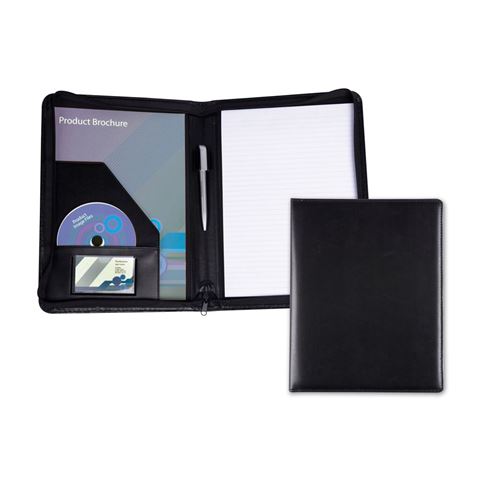 Picture of Black Belluno PU Zipped A4 Conference Folder