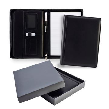 Picture of Ascot Leather A4 Zipped Deluxe Conference Folder