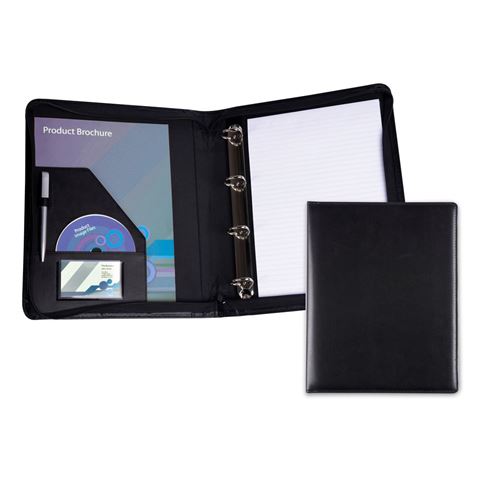 Picture of Black Belluno Zipped Ring Binder