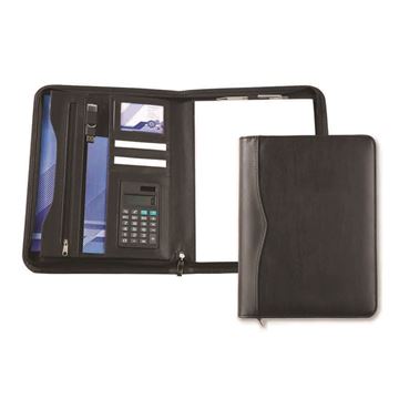 Picture of Black Houghton A4 Deluxe Zipped Folder With Calculator
