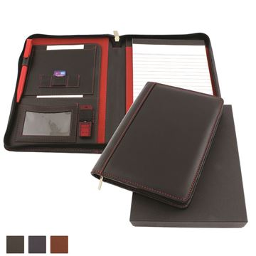 Picture of Accent Sandringham Nappa Leather Colours Zipped A5 Conference Folder