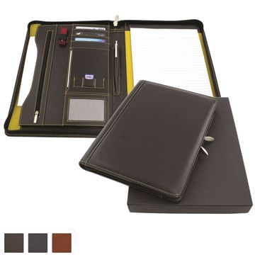 Picture of Accent Sandringham Nappa Leather Colours Deluxe Zipped A4 Conference Pad Holder