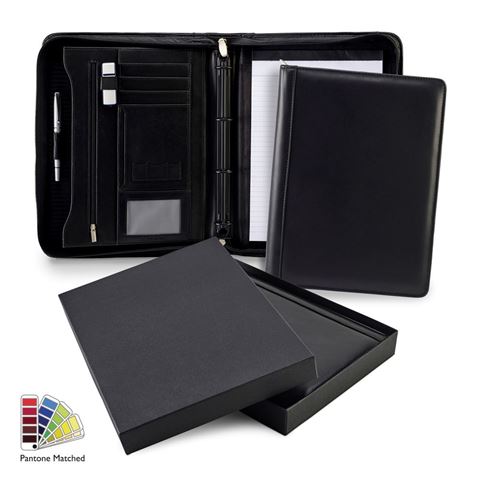 Picture of Pantone Matched Sandringham Leather Deluxe A4 Zipped Ring Binder