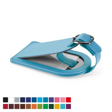 Picture of Small Luggage Tag with Security Flap, in Belluno, a vegan coloured leatherette with a subtle grain.