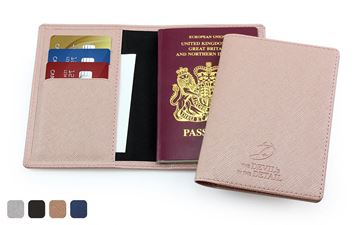 Picture of Deluxe Passport Wallet in a choice of 4 colours in textured vegan Saffiano.