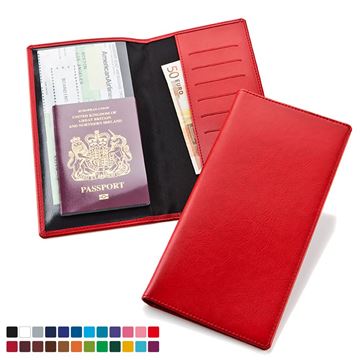 Picture of Travel Wallet in Belluno, a vegan coloured leatherette with a subtle grain.