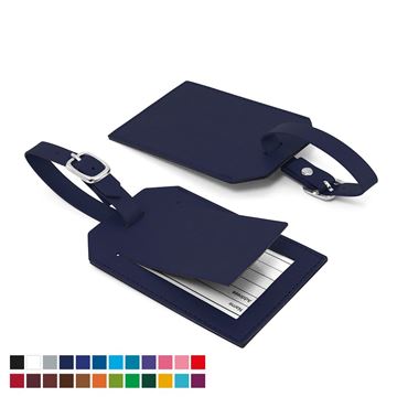 Picture of Rectangle Luggage Tag with Security Flap, in Belluno, a vegan coloured leatherette with a subtle grain.