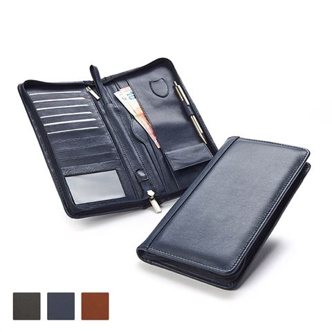 Picture of Accent Sandringham Nappa Leather Colours, Deluxe Zipped Travel Wallet