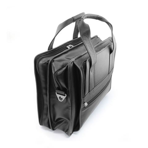 Picture of Sandringham Nappa Leather Carry on Flight Bag in black.
