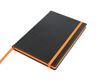 Picture of Accent A5 Notebook with a Black Cover, Contrast Colour Elastic Strap, Edge Stitch, Edge Stained paper & Page Marker.
