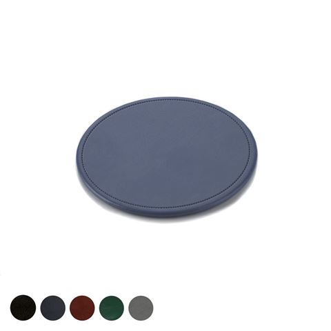 Picture of Hampton Leather Round Stitched Coaster, made in the UK in a choice of 5 colours.
