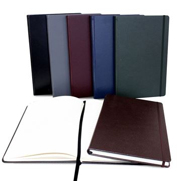 Picture of Hampton Leather A5 Casebound Notebook with Elastic Strap, made in the UK in a choice of 6 colours.