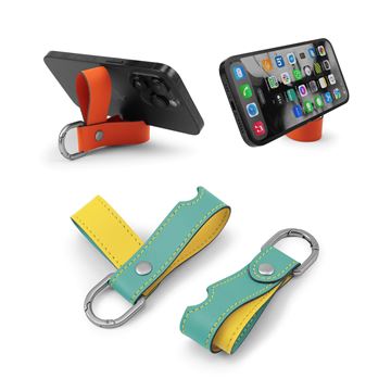Picture of Porto Recycled Mobile Phone Stand Key Fob
