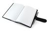 Picture of Book Jacket with Strap in Black Porto with replaceable lined inner book.