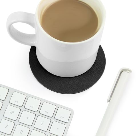 Picture of Flexi Round Coaster finished in Porto, a quality recycled vegan material. - copy